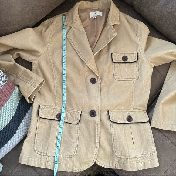 MERONA  LADIES CORDORY CAMEL BLAZER CHOCOLATE BROWN WOOD BUTTONS   SIZE MED VTG - Picture 15 of 16